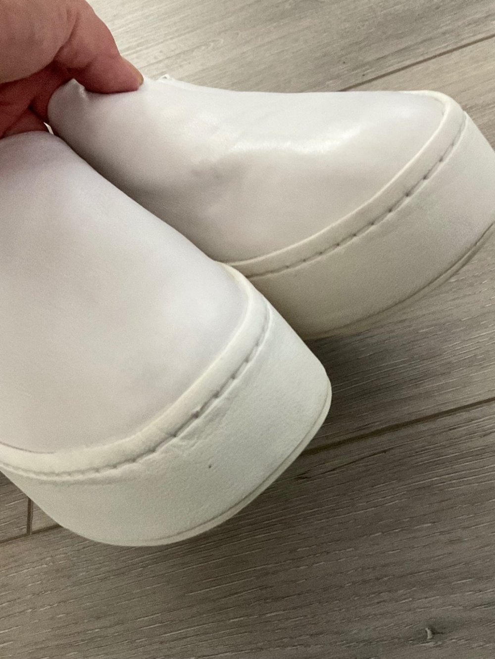 VINCE Warren Italian Leather Platform Sneaker in White Plaster Size 8.5 - Picture 6 of 8